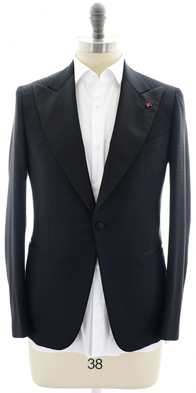 Isaia Tuxedo Formal Sport Coat Jacket 'Ferdinando' Size 42 Black