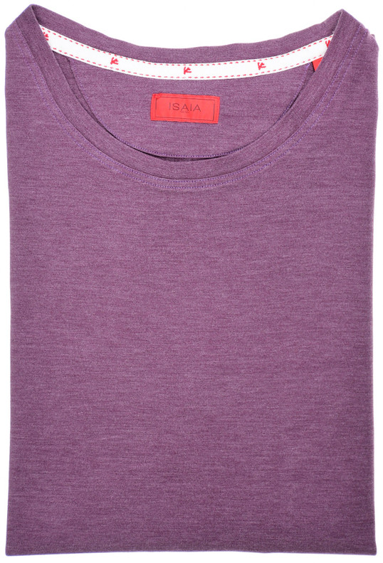 Isaia T-Shirt Superfine Silk Cotton Jersey Size Medium Purple