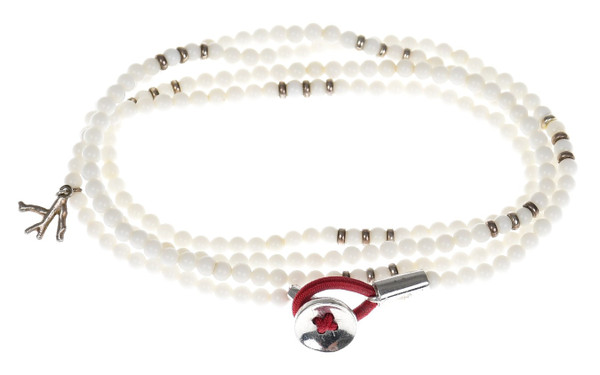 Isaia Saracino Bracelet White Agate Silver