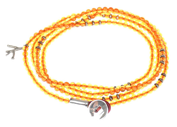 Isaia Saracino Bracelet Orange Amber Silver
