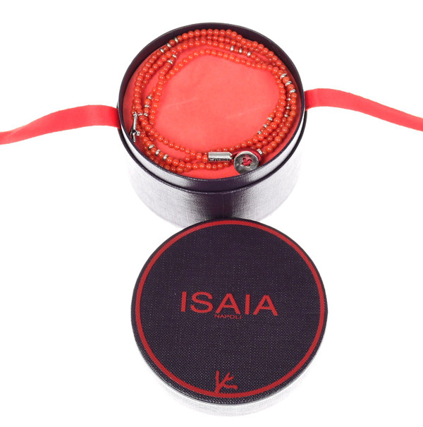 Isaia Saracino Bracelet Red Coral Silver