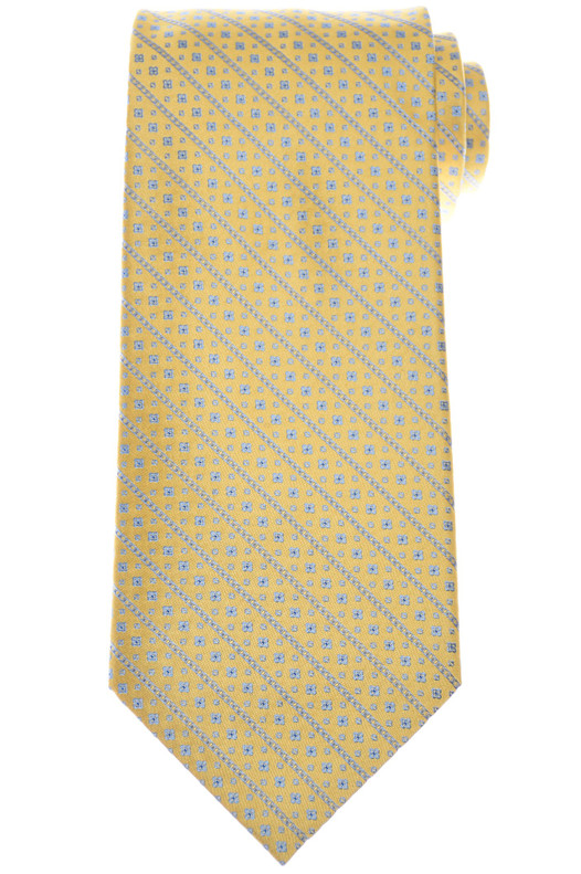 Stefano Ricci Silk Tie Yellow Blue Stripe