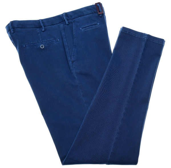 Isaia Napoli Dress Pants Cotton Stretch Twill Size 38 Washed Blue