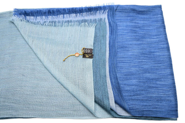 Loro Piana Scarf Aylit Brina Pure Cashmere Silk Blue 04SF0103