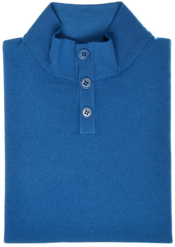 Loro Piana Sweater Mezzocollo Bicolor Cashmere Size Small Blue