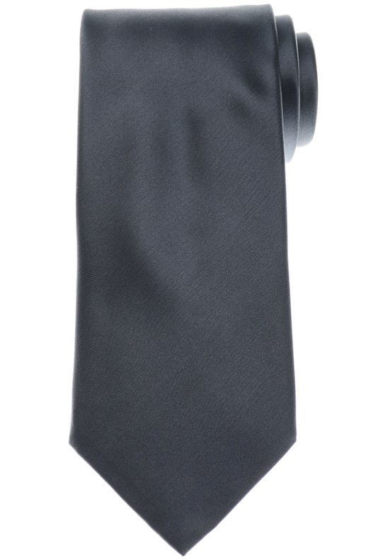 Stefano Ricci Silk Satin Tie Dark Gray Solid