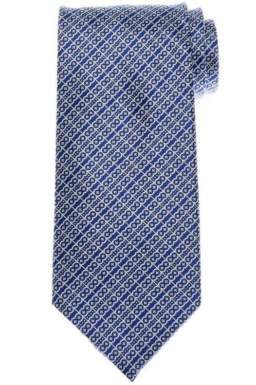 Stefano Ricci Silk Tie Blue Yellow Geometric Print