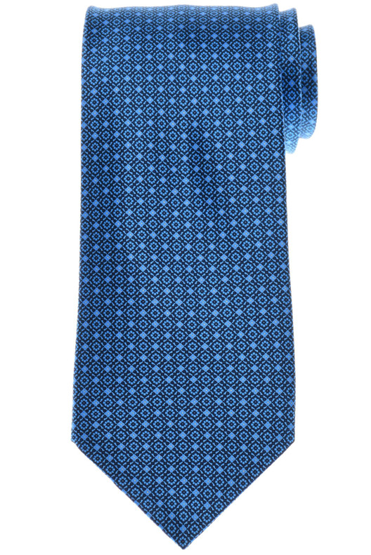 Stefano Ricci Silk Tie Blue Small Geometric