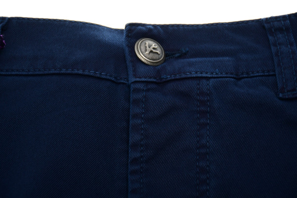 Isaia Napoli 5 Pocket Cotton Twill Stretch Jeans Slim Fit Button