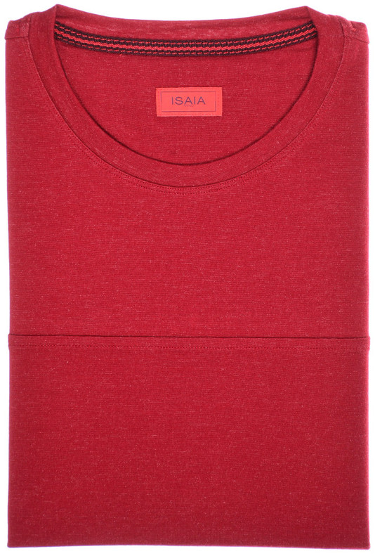 Isaia T-Shirt Cotton Jersey Vanise Size Large Red Fleck