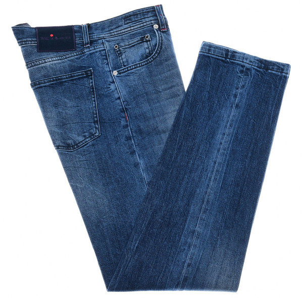 Kiton Napoli Jeans Selvedge Denim Cotton Stretch Size 38 Blue Fancy