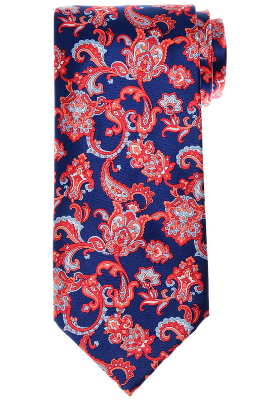 Stefano Ricci Silk Tie Red Blue Paisley