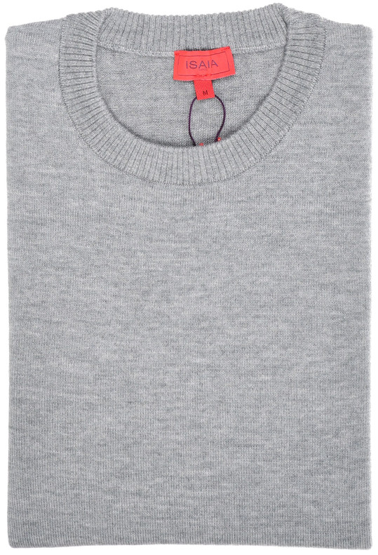 Isaia Sweater Crewneck Fine Wool Size Small Gray