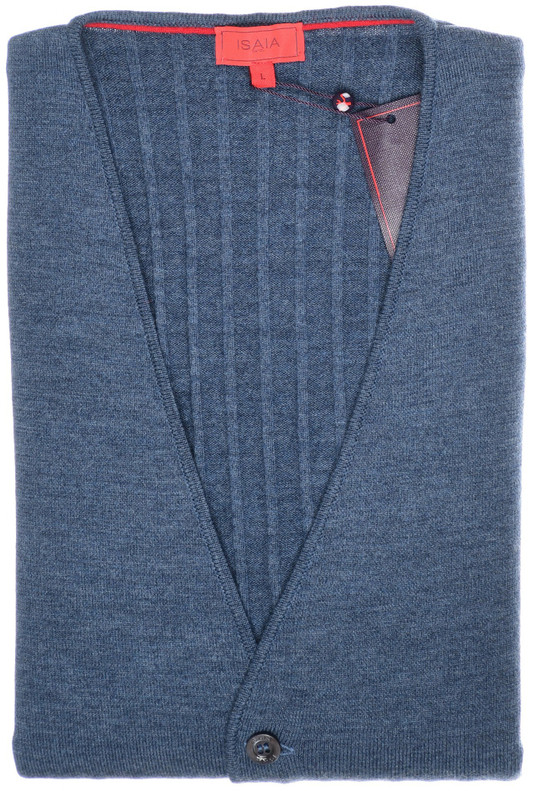 Isaia Sweater Vest Wool Fine Knit Size XSmall Blue