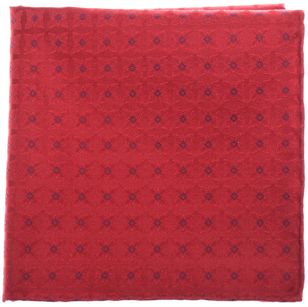 Stefano Ricci Silk Pocket Square Red Blue Geometric