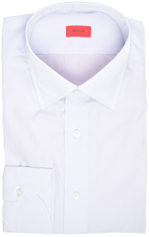 Isaia Napoli Mix Dress Shirt Semi-Spread Collar Superfine Cotton Size 17 Purple