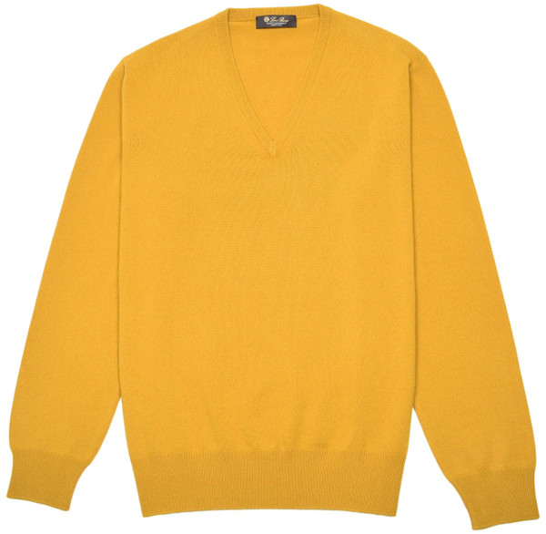 Loro Piana Sweater Classic V-Neck Baby Cashmere Yellow