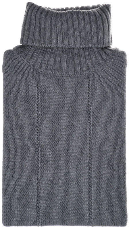Loro Piana Sweater Dolce Vita Turtleneck Baby Cashmere Silk Gray