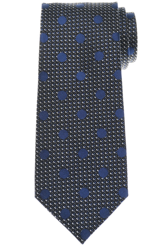 Tom Ford Tie Silk Acetate Blue Polka Dot