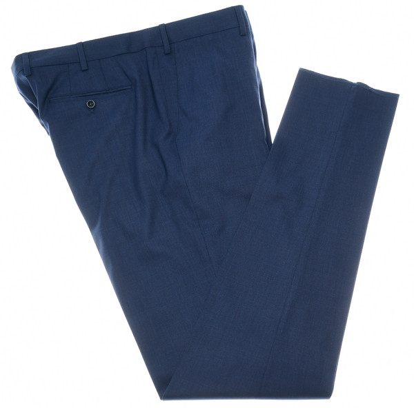 Loro Piana Pants Flat Slim Wool Silk Stretch Blue