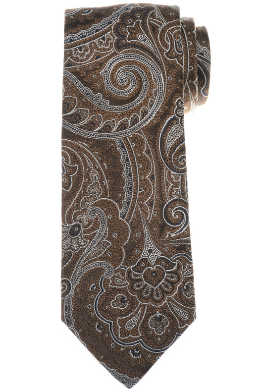 Luigi Borrelli Royal Collection Tie Silk Brown Paisley