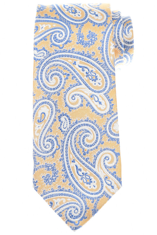 Luigi Borrelli Royal Collection Tie Silk Yellow Paisley