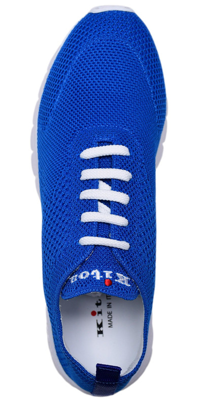 Kiton Men's Italian designer Sneakers Blue Cotton Stretch FIT Shoes