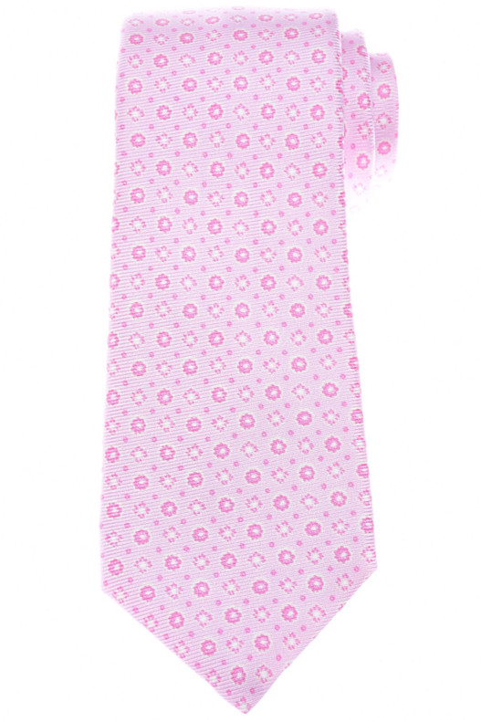 Kiton Tie Silk Pink Geometric