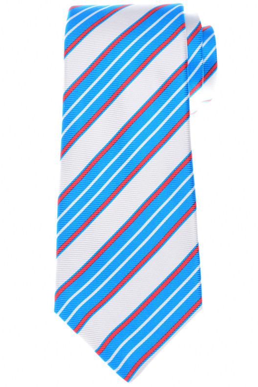 Kiton Tie Silk Blue Stripe