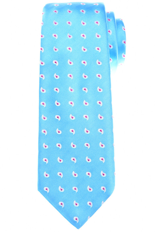 Kiton Tie Silk Blue Paisley