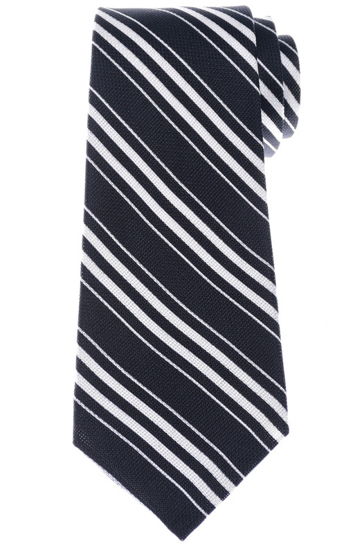 Kiton Tie Silk Black Stripe