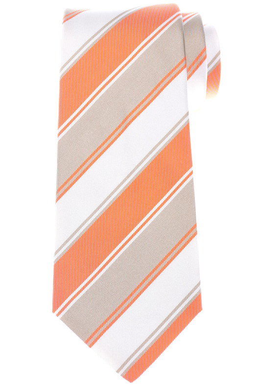 Kiton Tie Silk Orange Stripe