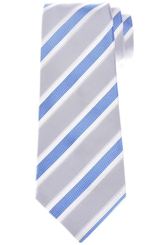 Kiton Tie Silk Blue Stripe