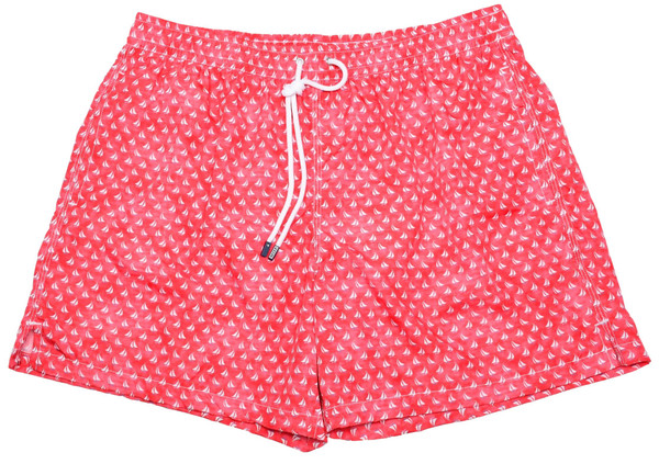 Fedeli Swim Short Madeira Airstop Red Sailboats