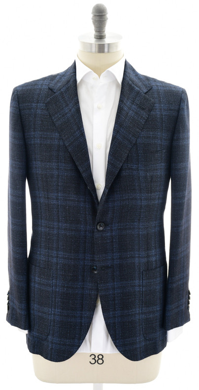 Kiton Sport Coat Jacket EVO Blue Plaid