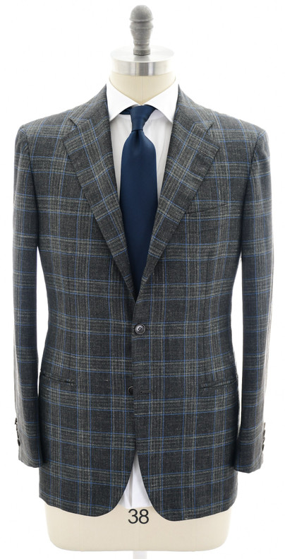 Kiton Suit Gray Plaid