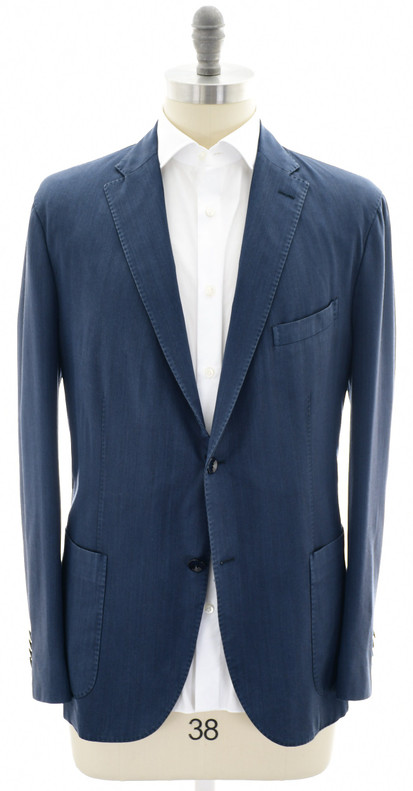 Boglioli K. Jacket Sport Coat Blue Herringbone