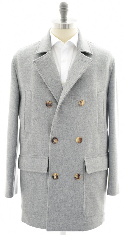 Brunello Cucinelli Pea Coat Light Gray