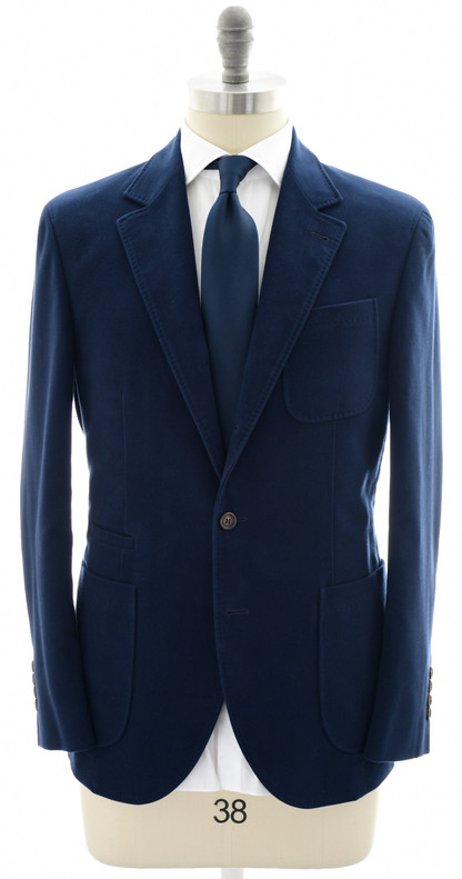 Brunello Cucinelli Suit Blue Moleskin