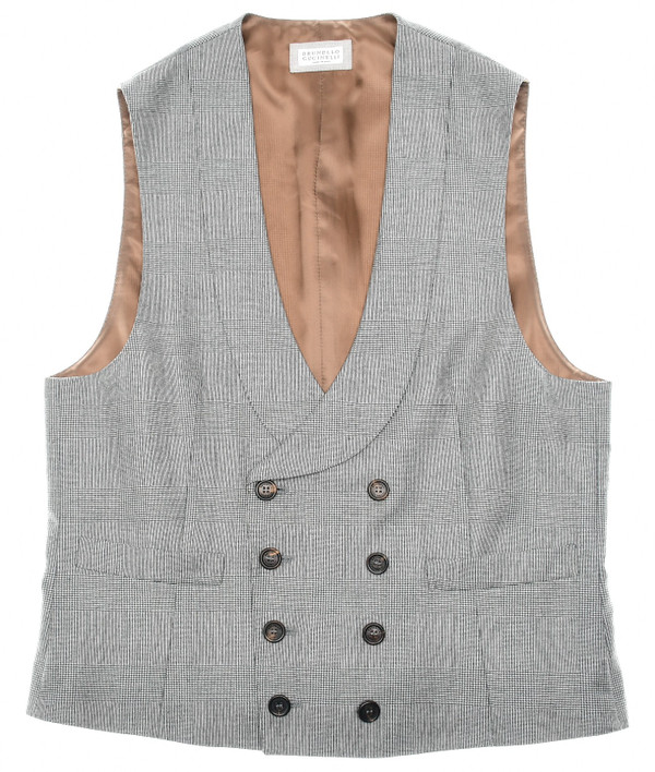 Brunello Cucinelli Vest Gray Plaid