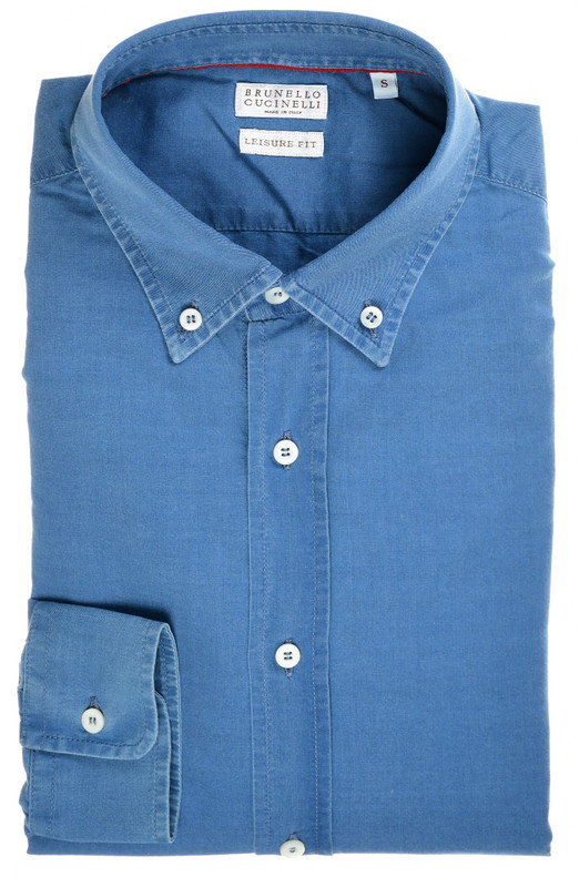Brunello Cucinelli Shirt Leisure Fit Blue Chambray
