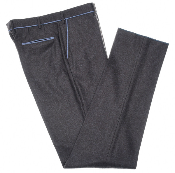Zilli Pants Brown and Blue Wool Flannel