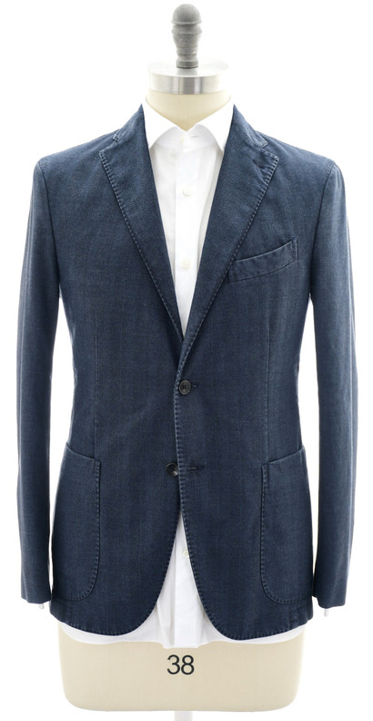 Boglioli K. Jacket Sport Coat Blue Herringbone