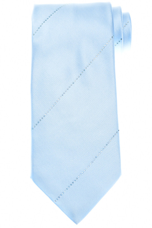 Stefano Ricci Tie Light Blue With Swarovski Crystals