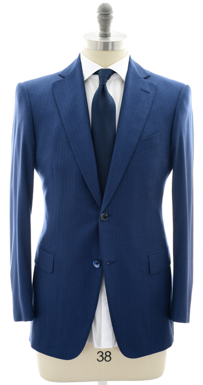 Zilli Suit Blue Herringbone