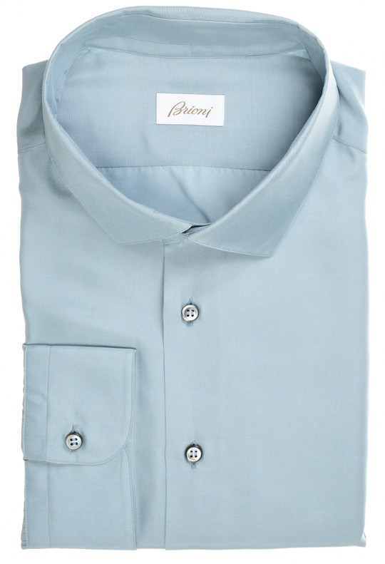 Brioni Sport Shirt Silk Blue