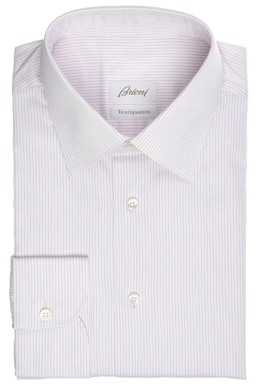 Brioni Shirt Ventiquattro Brunico Purple Stripe Brioni Shirt Ventiquattro Brunico Purple Stripe