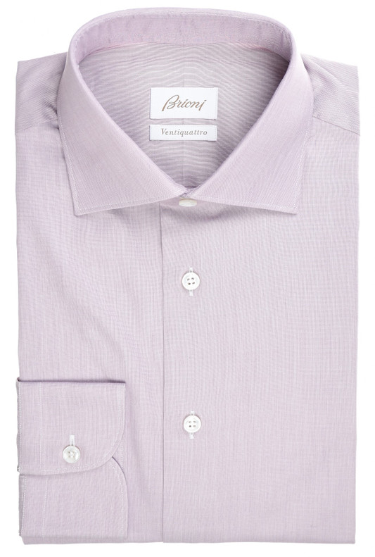 Brioni Shirt Ventiquattro Brunico Mauve Purple