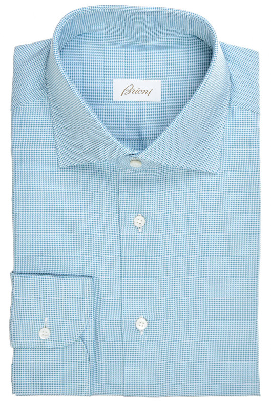 Brioni Shirt Brunico Green Micro