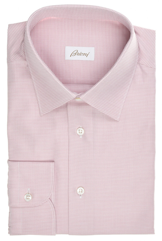 Brioni Shirt Brunico Pink Micro